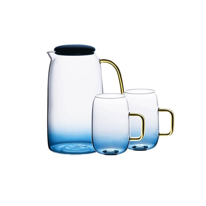 Frosted Blue Glass Drinkware